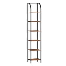 Image of 6 Tier Bookcase with Shelving Unit for Storage Bookshelf Living Room Office