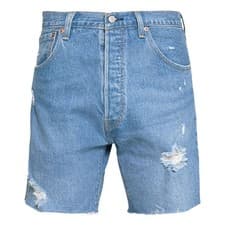 Image of Levi's 501 Men's Jeans Shorts 32 Vintage Destroyed Denim Blue 501 Original