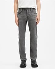 Image of AllSaints Men's Iggy Denim Jeans Cotton Blend Straight Leg Grey Size W32xL32