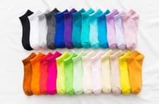 Image of Ladies Soft Stylish Candy Cotton Non Slip Rib Arch Support Yoga/Trainer Socks
