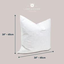 Image of 100% Cotton Pair of 26''X26 Percale Duck Feather Filled Cushion Pad Inner White