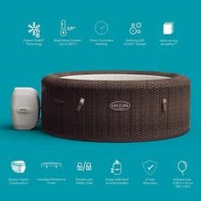 Image of LAY Z SPA ST MORITZ RATTAN EFFECT HOT TUB NEW INFLATABLE 140 AIRJETS 5-7 PERSON