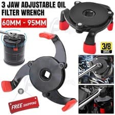 Image of Universal 3 Jaw Oil Filter Wrench Adjustable Oil Filter Removal Tool 60-95mm UK