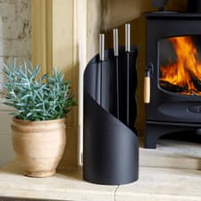Image of Fireside Companion Set with Dustpan, Poker, Brush and Concealed Stand Valiant