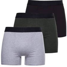 Image of Superdry Boxers 3 Pack Organic Cotton Classic Underwear Shorts Black/Olive/Grey
