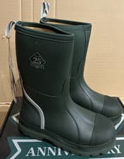 Image of Muck Boots Mens 25th Anniversary Chore Neoprene Mid Wellingtons Green UK 7 NEW