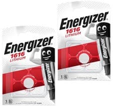 Image of 2 x Energizer 1616 CR1616 3V Lithium Battery Coin Cell Dl1616 Watch Batteries