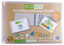 Image of A3 4 Ring Landscape Binder, Clear - ECO203