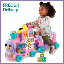 Image of VTech Baby 4-In-1 Alphabet Train Ride Kids Childrens Fun Play Toy Playset - Pink
