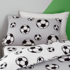 Image of Catherine Lansfield Football Fleece Luxury Duvet Cover Set Reversible Bedding UK