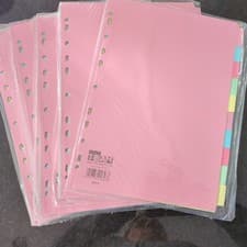 Image of 5 x Packs Index Dividers 10 Part A4 MultiColour Tab Dividers Office Team sealed