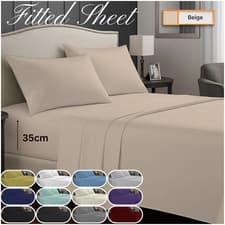Image of Luxury 100% Egyptian Cotton Fitted Sheet � 400 Thread Count, 35cm Deep Pocket
