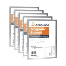 Image of Announce Magnetic Frame A4 Silver (Pack of 5) AA01841 - AA01841