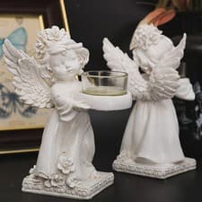 Image of Decorative Angel Candle Holder Angel Statue Tealight Candle