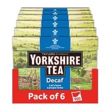 Image of Yorkshire Tea Decaf, 6 Boxes of 160 Tea Bags (Total 960 Tea Bags)