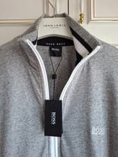 Image of New Boss Hugo Boss men's grey contrast jacket sweatshirt size small UK