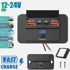 Image of Car Charger Socket Adapter 2-4 Port Splitter 12V/24V PD QC3.0 UK Stock