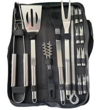 Image of 18 PIECE BBQ CUTTELRY TOOL SET WITH STORAGE / TRAVEL BAG Perfect summer Present