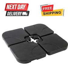 Image of 4 PCS Parasol Base Garden Patio Outdoor Umbrella Stand Holder Square Heavy Duty