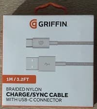 Image of Griffin Charge USB-A to USB-C Braided Nylon Cable 1m - No Box