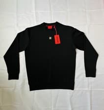 Image of HUGO Boss Black Crew Neck Sweatshirt Size M Logo Patch Pullover Long Sleeve