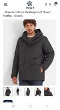 Image of TOG24 Pawter Mens Waterproof Down Parka XL Black