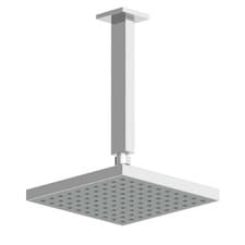 Image of Ceiling Modern Drencher Head 200mm Chrome Square Rainfall Fixed Shower Arm