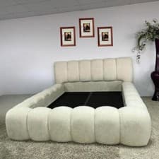 Image of 2025 Luxury Marshmallow style Plush Velvet Bed Frame