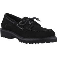 Image of Hush Puppies Geri Suede Women's Black Loafers
