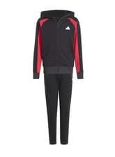 Image of Adidas Kids Colour block Tracksuit In Black/Red Size 7-8 Yrs JD0967