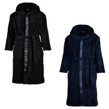 Image of Emporio Armani Men's Bathrobe - Sponge, Bathrobe, Logo, Terry, Cotton