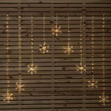 Image of 1.2m x 1.2m Snowflake Pin Wire Christmas Curtain Lights with 339 Warm White LEDs