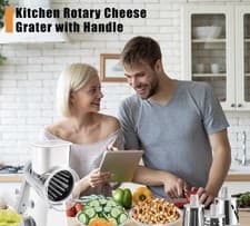 Image of Manual Rotary Drum Grater & Vegetable Slicer with Suction Base Stainless Steel