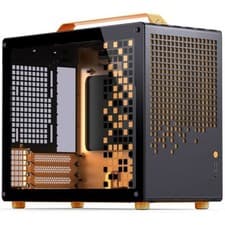 Image of Jonsplus (Jonsbo) Z20 Micro-ATX case, with carrying handle - black/orange