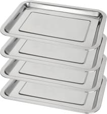 Image of Stainless Steel Baking Tray Set of 4, Large Professional Oven Tray, Mult