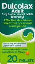 Image of Dulcolax Adult 5mg Gastro-Resistant Tablets Constipation Relief Laxative 20 Pack
