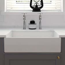 Image of Gloss White Ceramic Farmhouse Belfast Butler Kitchen Sink & Waste - 3 Sizes