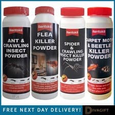 Image of RENTOKIL WASP FLEA KILLER POWDER FLYING INSECT MOTH CRAWLING SPIDER ANTS 300G