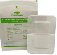 Image of CareVale 15cm x 10cm Adhesive Sterile Dressings Plasters Cuts & Wounds Burns