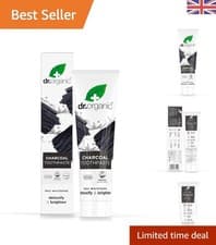 Image of Dr Organic Charcoal Toothpaste 100ml | , Extra Whitening Happiness