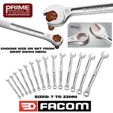Image of Facom 441 Series OGV Grip Long Combination Spanner 6 Point Ring End - Choose