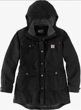 Image of Carhartt 0J5512 - Women's Loose Fit Weathered Duck Coat Black Small (4-6) *EL225