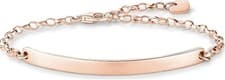 Image of Genuine Thomas Sabo 925 Rose Gold Plated Lovebridge Oval Link Bracelet 19cm