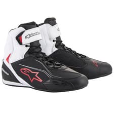 Image of Alpinestars Faster-3 Motorcycle Motorbike Shoes Black White Red