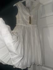 Image of AllSaints 100% Cotton White Lelex Fit & Flare Dress BNWT Size 8