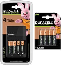 Image of Duracell CEF 14 AA & AAA Battery Charger with 6 AA & 2 AAA Rechargeable Batterie