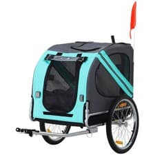 Image of Pawhut Dog Bike Trailer Folding Pet Trailer Dog Carrier Bicycle Steel Frame Jogg
