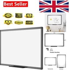 Image of Magnetic Dry Erase Whiteboard 90x60cm with Black Aluminium Frame