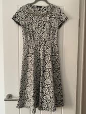 Image of M&Co black/ivory floral dress, size 10, NEW