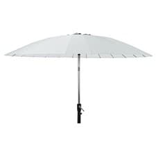 Image of Outdoor Garden White Parasol Metal Umbrella Sunshade Patio Furniture Canopy